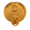 Chanel CC Gold Plated Round Mirror Clip On Earrings Secondhand