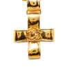 Chanel CC Gold Plated Ribbon Cross Pendant Necklace Secondhand