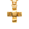 Chanel CC Gold Plated Ribbon Cross Pendant Necklace Secondhand