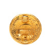 Chanel CC Gold Plated Crest Round Clip On Earrings Secondhand
