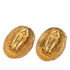 Chanel CC Gold Plated Woven Oval Clip on Earrings Secondhand
