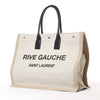 Saint Laurent Rive Gauche Large Tote Bag in Printed Canvas and Leather in Beige 499290 Secondhand