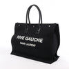 Saint Laurent Rive Gauche Large Tote Bag in Printed Canvas and Leather in Black 509415 Secondhand