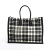 Saint Laurent Paris Rive Gauche Wool x Leather Tote bag Black x White 499290 Secondhand