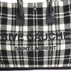 Saint Laurent Paris Rive Gauche Wool x Leather Tote bag Black x White 499290 Secondhand