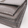 Saint Laurent Paris Sunset Medium Mock Croc Shoulder Bag in Gray 442906 Secondhand
