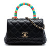 Chanel Extra Mini Quilted Lambskin Rainbow Coco Top Handle Bag Secondhand