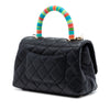 Chanel Extra Mini Quilted Lambskin Rainbow Coco Top Handle Bag Secondhand
