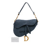 Secondhand Dior Oblique Embroidered Denim Saddle Bag