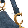 Secondhand Dior Oblique Embroidered Denim Saddle Bag