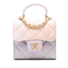 Secondhand Chanel CC Quilted Lambskin Ombre Top Handle Flap Clutch With Chain