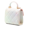 Secondhand Chanel CC Quilted Lambskin Ombre Top Handle Flap Clutch With Chain