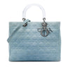 Dior Large Denim Cannage Acrylic Handles Lady Dior Secondhand