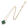 Van Cleef and Arpels 18K Yellow Gold and Malachite Vintage Alhambra Necklace Secondhand