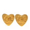 Chanel CC Gold Plated Heart Clip On Earrings Secondhand