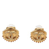 Chanel CC Gold Plated Rhinestone Shell Clip On Earrings Secondhand
