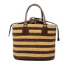 Secondhand Fendi Straw Pecan Striped Beach Tote