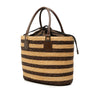 Secondhand Fendi Straw Pecan Striped Beach Tote