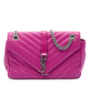 Secondhand Saint Laurent Medium Chevron Sheepskin Monogram College Shoulder Bag