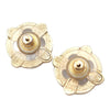 Chanel Gold Plated Enamel Maltese Cross and Faux Pearl Push Back Earrings Secondhand