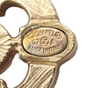 Chanel Gold Plated Enamel Maltese Cross and Faux Pearl Push Back Earrings Secondhand