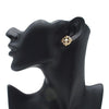 Chanel Gold Plated Enamel Maltese Cross and Faux Pearl Push Back Earrings Secondhand