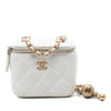 Chanel Mini Quilted Lambskin Pearl Crush Vanity Case With Chain Secondhand