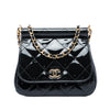 Chanel CC Quilted Patent Frame Flap Clutch with Chain Secondhand