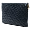 Chanel CC Large Quilted Lambskin O Case Clutch Secondhand