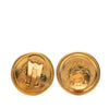 Hermès Gold Plated Pegasus Round Clip on Earrings Secondhand