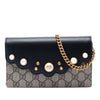 Gucci GG Supreme Peony Pearly Wallet On Chain Secondhand