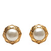 Chanel Gold Plated Faux Pearl Clip on Earrings Secondhand
