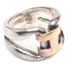Hermès Sterling Silver and 18K Yellow Gold History Ring Secondhand