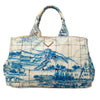 Secondhand Prada Large Canvas Canapa Azulejos Satchel