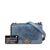 Chanel Small Leather and Fur Boy Flap Secondhand