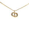 Dior Gold Plated Strass CD Logo Pendant Necklace Secondhand