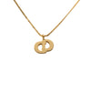 Dior Gold Plated Strass CD Logo Pendant Necklace Secondhand