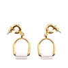 Secondhand Hermès Gold Plated Heritage Equestre Etrier Drop Push Back Earrings
