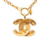 Chanel CC Gold Plated Quilted Pendant Necklace Secondhand