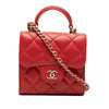 Chanel Mini Quilted Lambskin Top Handle Flap Coin Purse with Chain Secondhand