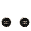 Chanel CC Brass Enamel Button Clip on Earrings Secondhand