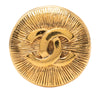 Secondhand Chanel CC Gold Plated Sunburst Round Pin Brooch