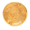 Secondhand Chanel CC Gold Plated Sunburst Round Pin Brooch