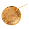 Secondhand Chanel CC Gold Plated Sunburst Round Pin Brooch