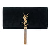 Saint Laurent Suede Monogram Kate Tassel Clutch Secondhand