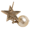 Chanel CC Gold Plated Faux Pearl Star Drop Push Back Earrings Secondhand