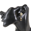 Chanel CC Gold Plated Swing Push Back Earrings Secondhand