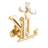 Louis Vuitton Gold Plated LV Iconic Flower Push Back Earrings Secondhand