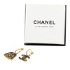 Chanel Gold Plated and Enamel CC and Jacket Drop Push Back Earrings Secondhand