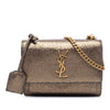 Saint Laurent Small Metallic Lizard Embossed Leather Monogram Sunset Crossbody Secondhand